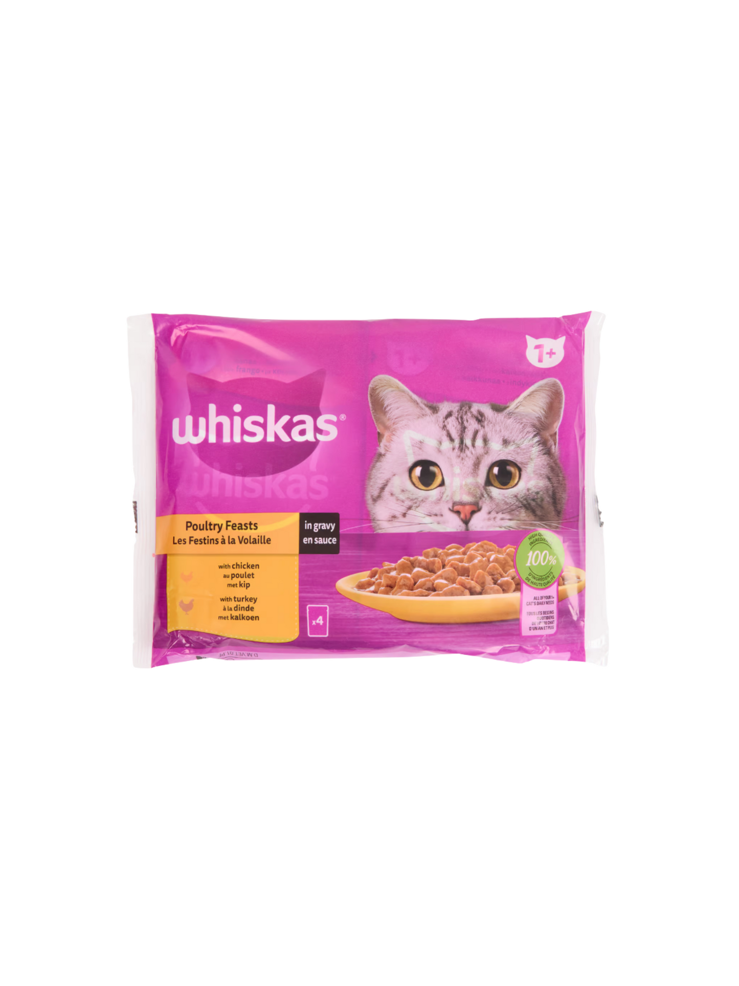 Whiskas Nassfutter mit Huhn in Gelee – 4 x 85 g