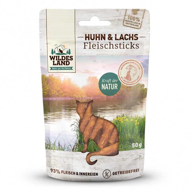 Wildes Land Cat Fleischsticks Huhn & Lachs 50g