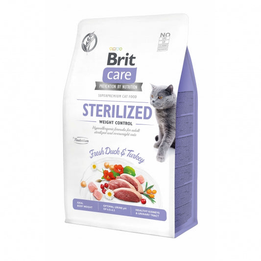 Brit Care Cat Grain-Free Sterilized Weight Control Katzenfutter, getreidefrei, hochwertig