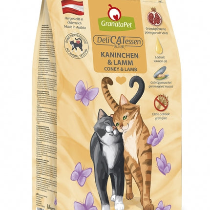 GranataPet DeliCatessen Kaninchen & Lamm Adult Katzenfutter in verschiedenen Größen