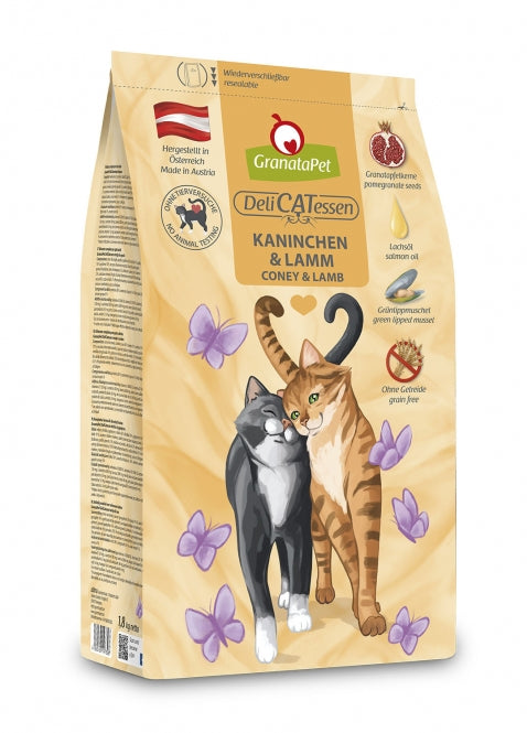 GranataPet DeliCatessen Kaninchen & Lamm Adult Katzenfutter in verschiedenen Größen