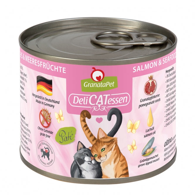 GranataPet Delicatessen Dose Lachs & Meeresfrüchte – Hochwertiges Katzenfutter in Dosen