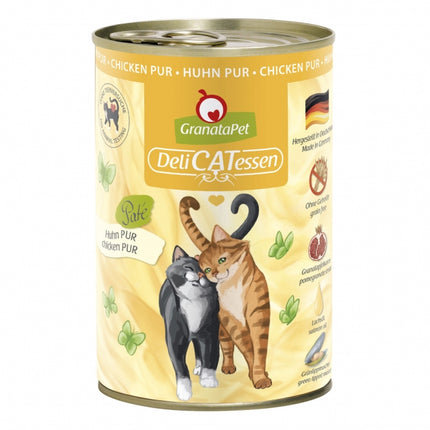 GranataPet Delicatessen Dose Huhn PUR – Hochwertiges Nassfutter für Katzen in verschiedenen Größen