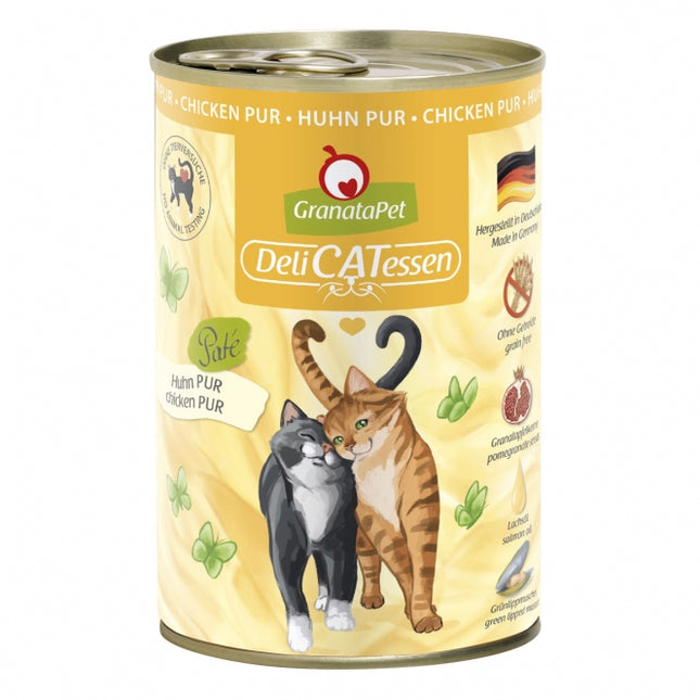 GranataPet Delicatessen Dose Huhn PUR – Hochwertiges Nassfutter für Katzen in verschiedenen Größen