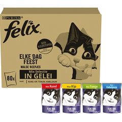Felix Jeden Tag Schlemmen In Gelee Thunfisch / Kabeljau / Rindfleisch / Huhn