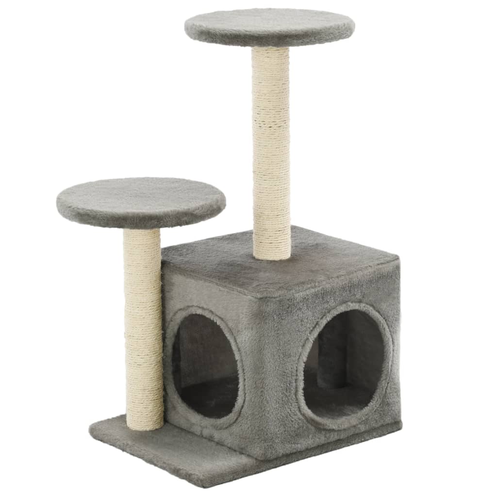 Katzenbaum mit Sisal-Kratzsäule 60 cm mit Pfoten-Aufdruck