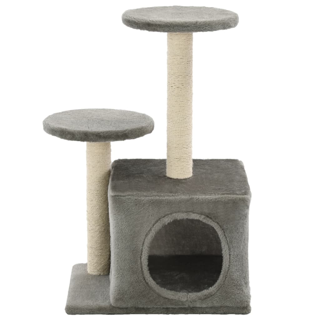 Katzenbaum mit Sisal-Kratzsäule 60 cm mit Pfoten-Aufdruck