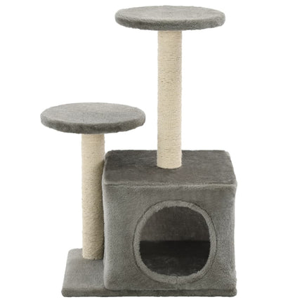Katzenbaum mit Sisal-Kratzsäule 60 cm mit Pfoten-Aufdruck