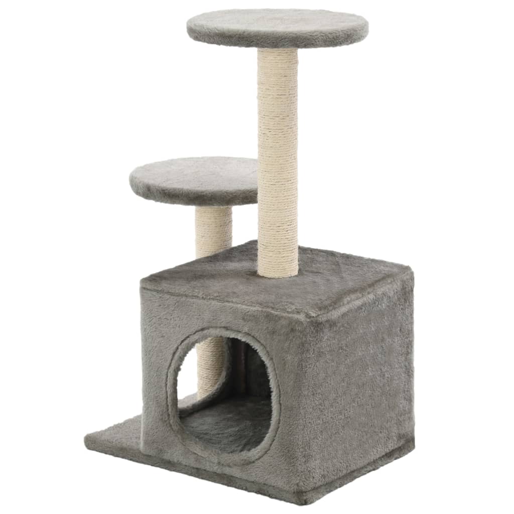 Katzenbaum mit Sisal-Kratzsäule 60 cm mit Pfoten-Aufdruck