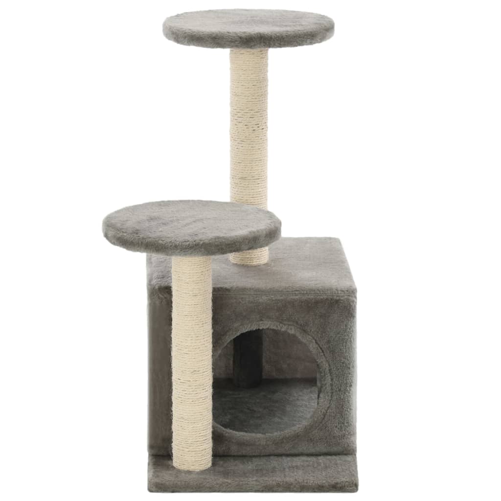 Katzenbaum mit Sisal-Kratzsäule 60 cm mit Pfoten-Aufdruck