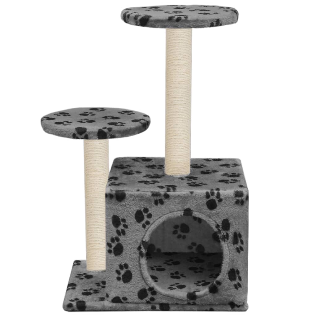 Katzenbaum mit Sisal-Kratzsäule 60 cm mit Pfoten-Aufdruck