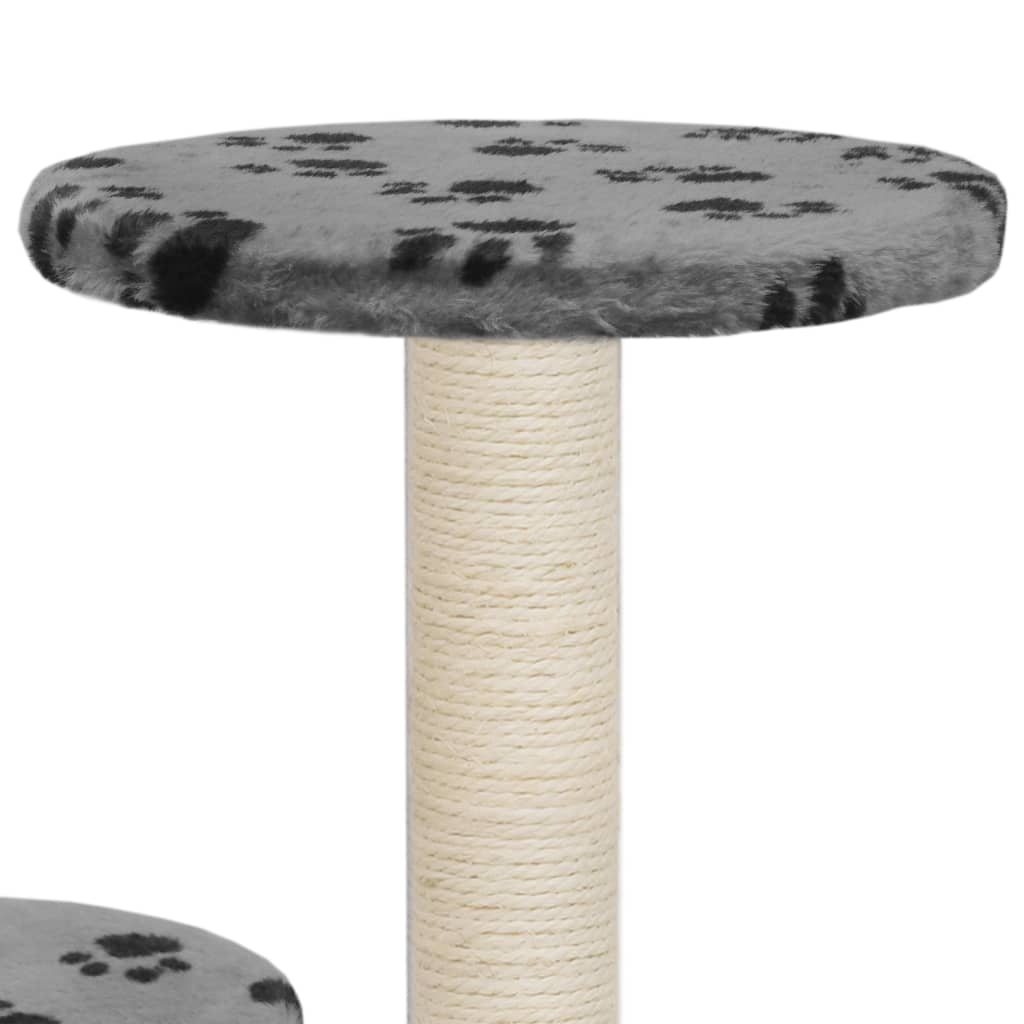 Katzenbaum mit Sisal-Kratzsäule 60 cm mit Pfoten-Aufdruck