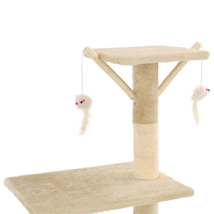 vidaXL Katzen-Kratzbaum mit Sisal-Säulen 138 cm Beige
