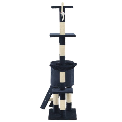 vidaXL Katzen-Kratzbaum mit Sisal-Säulen 138 cm Dunkelblau