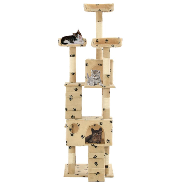 Katzen-Kratzbaum mit Sisal-Säulen 170 cm