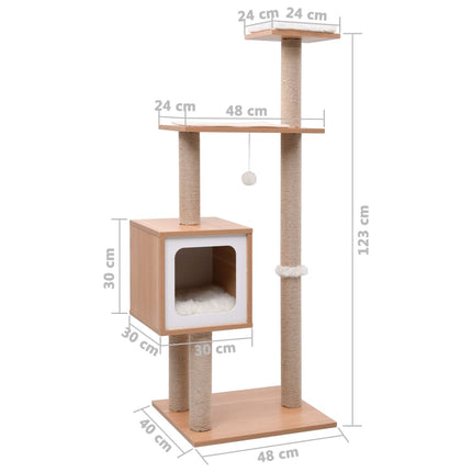 Katzen-Kratzbaum mit Sisal-Kratzmatte