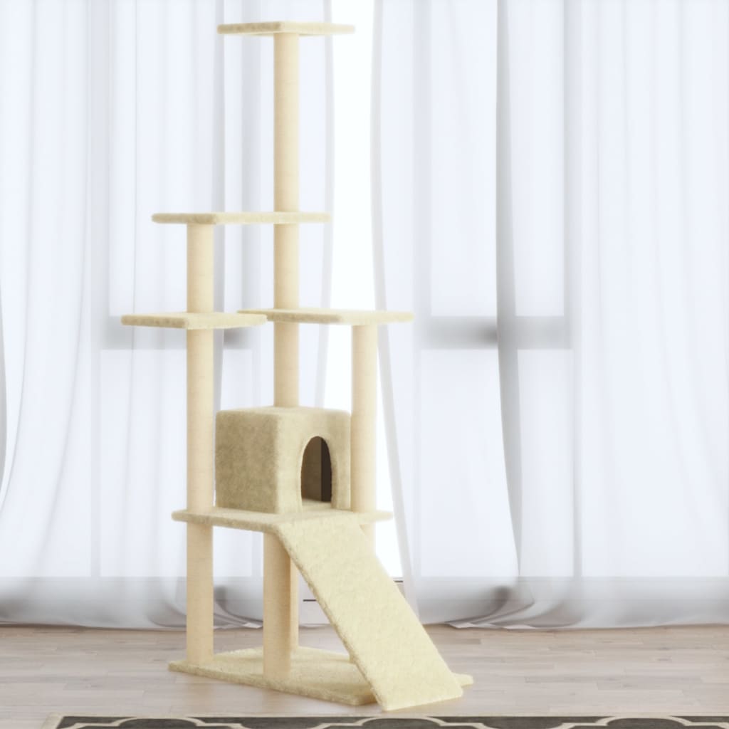 Kratzbaum mit Sisal-Kratzsäulen 155 cm