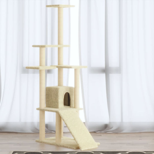 Kratzbaum mit Sisal-Kratzsäulen 155 cm