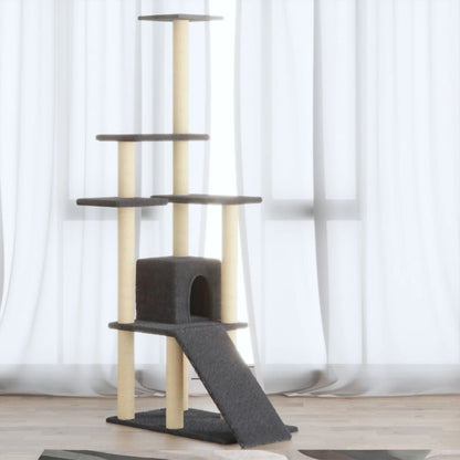 Kratzbaum mit Sisal-Kratzsäulen 155 cm