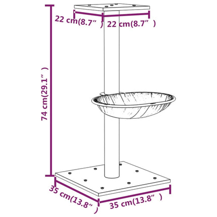 Kratzbaum mit Sisal-Kratzsäule 74 cm