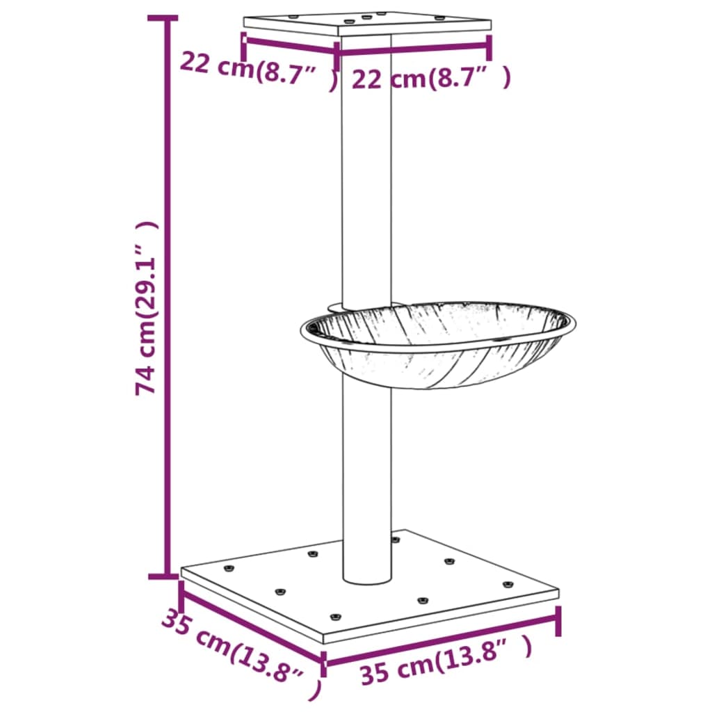 Kratzbaum mit Sisal-Kratzsäule 74 cm