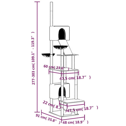 Kratzbaum Deckenhoch 277-303 cm
