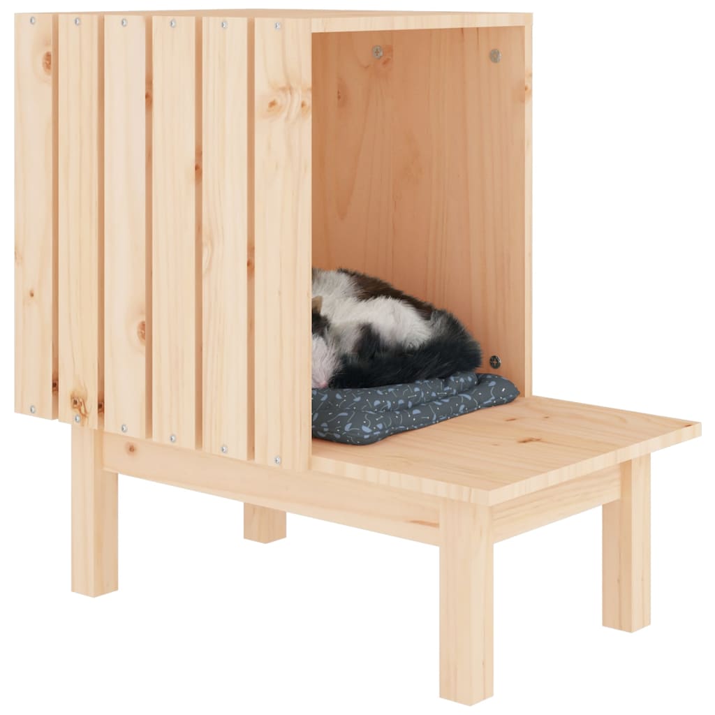 Katzenhaus Massivholz Kiefer 60x36x60 cm
