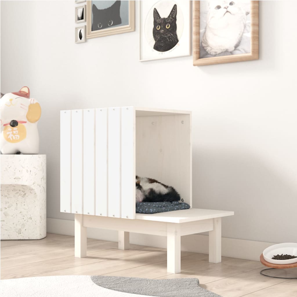Katzenhaus Massivholz Kiefer 60x36x60 cm