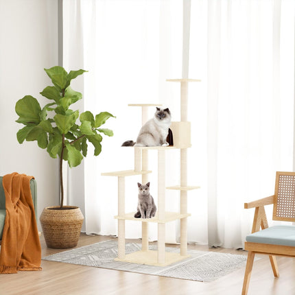 Kratzbaum mit Sisal-Kratzsäulen 153 cm