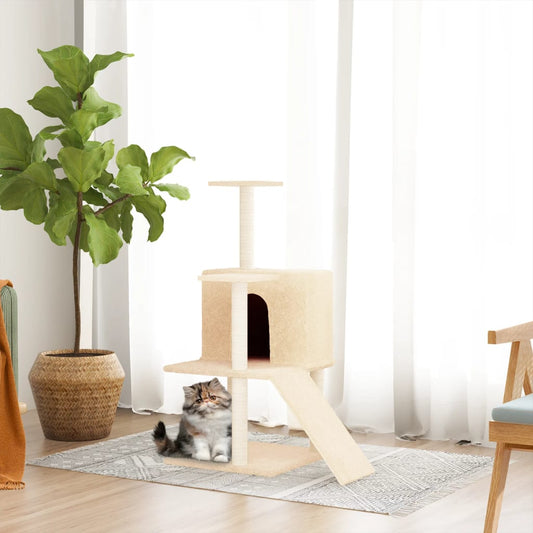 Kratzbaum mit Sisal-Kratzsäulen 109 cm