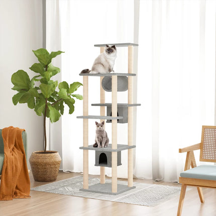 Kratzbaum mit Sisal-Kratzsäulen 169 cm