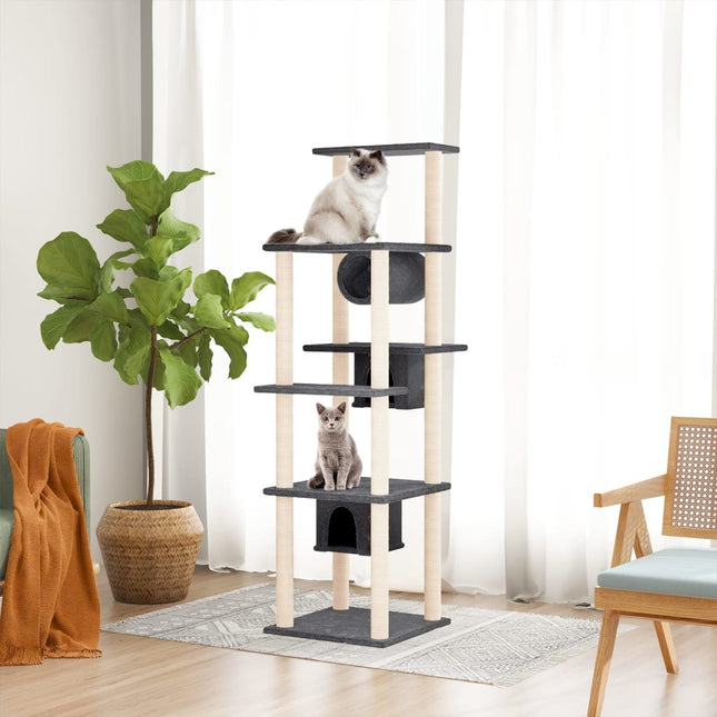 Kratzbaum mit Sisal-Kratzsäulen 169 cm