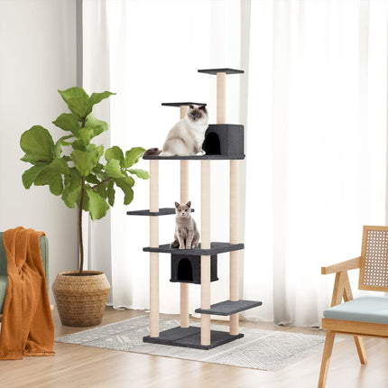 Kratzbaum mit Sisal-Kratzsäulen 176 cm