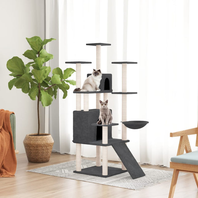 Kratzbaum mit Sisal-Kratzsäulen 154 cm