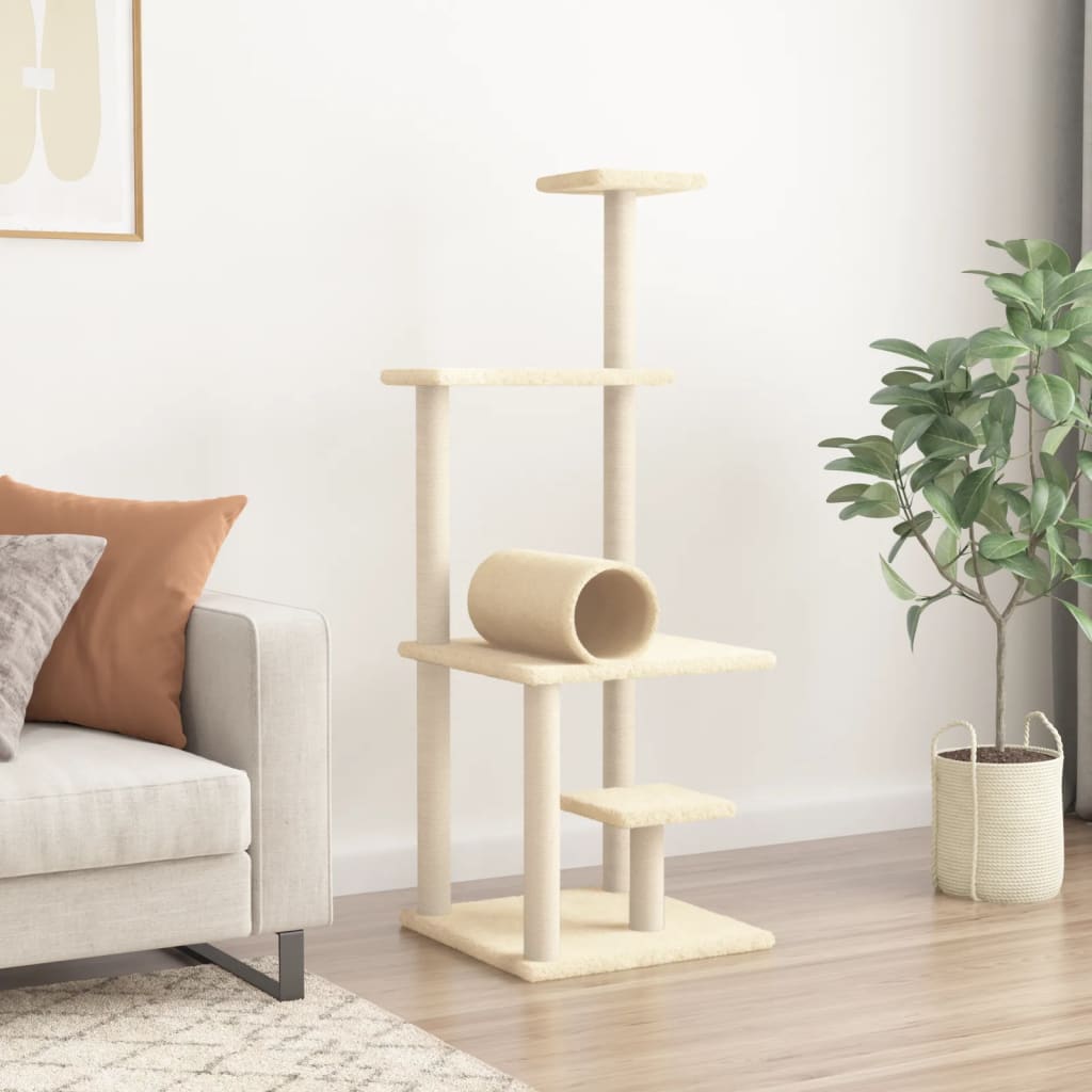 Kratzbaum mit Sisal-Kratzsäulen 136 cm