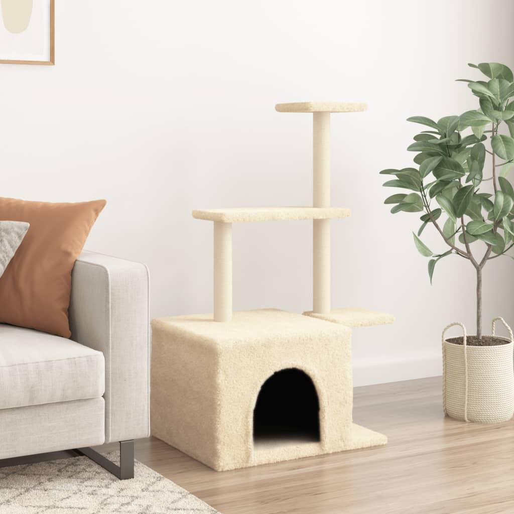 Kratzbaum mit Sisal-Kratzsäulen 110 cm