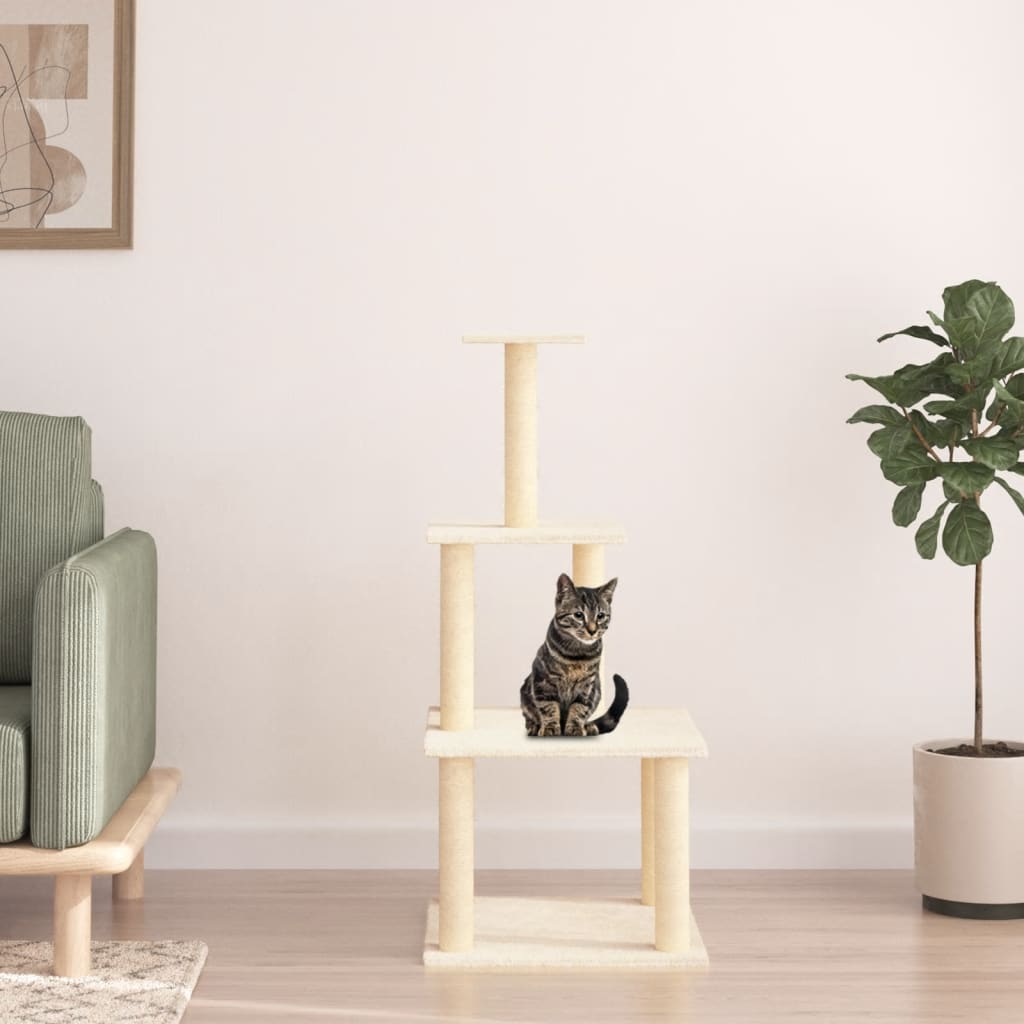 Kratzbaum mit Sisal-Kratzsäulen 111 cm
