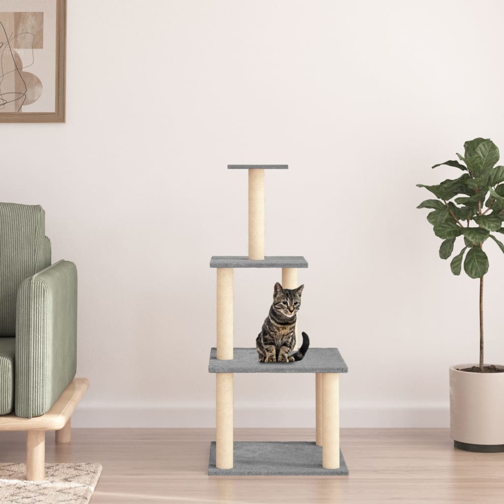 Kratzbaum mit Sisal-Kratzsäulen 111 cm