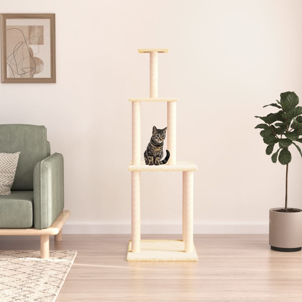 Kratzbaum mit Sisal-Kratzsäulen 149 cm