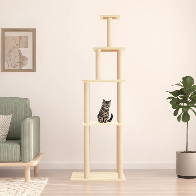 Kratzbaum mit Sisal-Kratzsäulen 183 cm