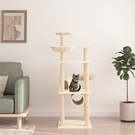Kratzbaum mit Sisal-Kratzsäulen 141 cm