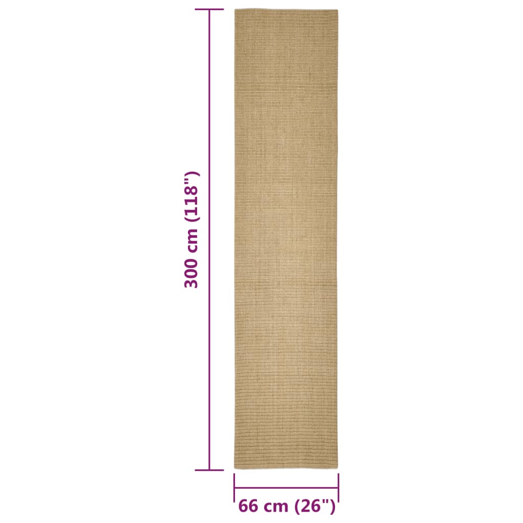 Sisal Teppich für Kratzbaum 66x150 bis 350 cm