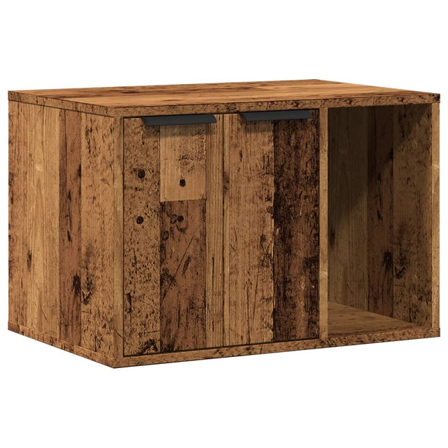 vidaXL Katzenklo Altholz-Optik 60x40x40 cm Holzwerkstoff