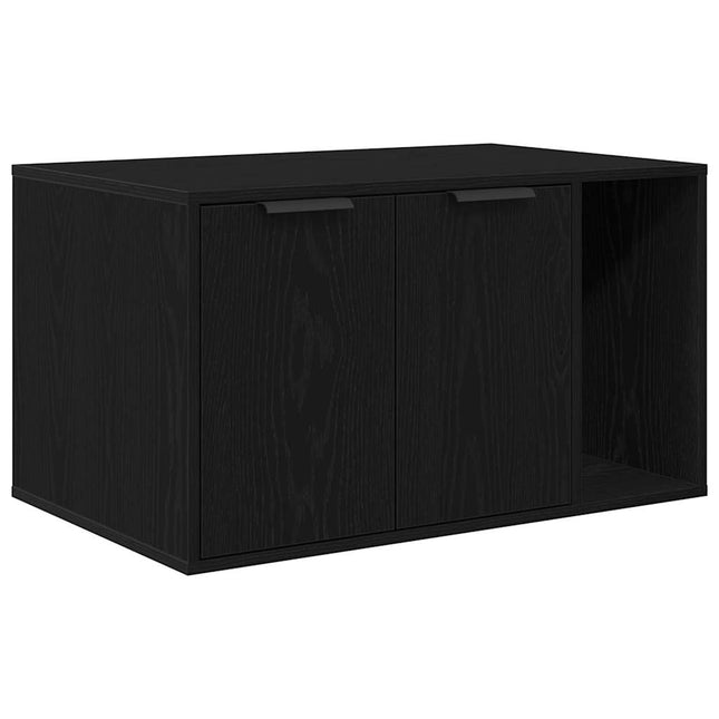 vidaXL Katzentoilettengehäuse Schwarze Eiche 80 x 50 x 45 cm Holzwerkstoff