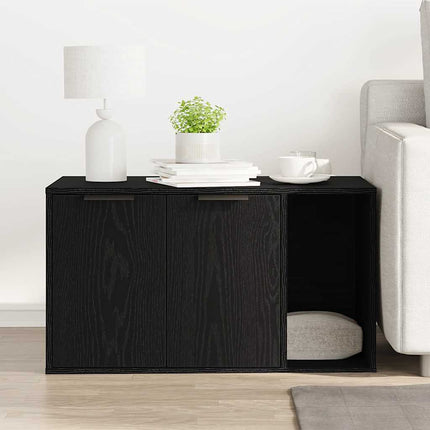 vidaXL Katzentoilettengehäuse Schwarze Eiche 80 x 50 x 45 cm Holzwerkstoff