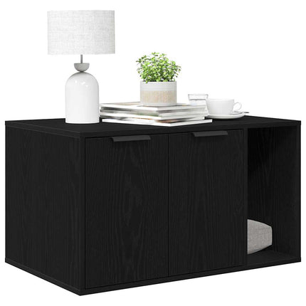 vidaXL Katzentoilettengehäuse Schwarze Eiche 80 x 50 x 45 cm Holzwerkstoff