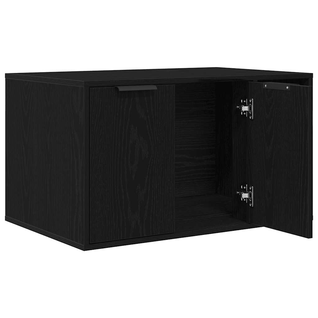 Katzennklo Schwarz Eichen-Optik 80x50x45 cm Holzwerkstoff