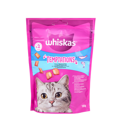 Whiskas Temptations Katzensnacks Lachs und Meeresfrüchte 105 g