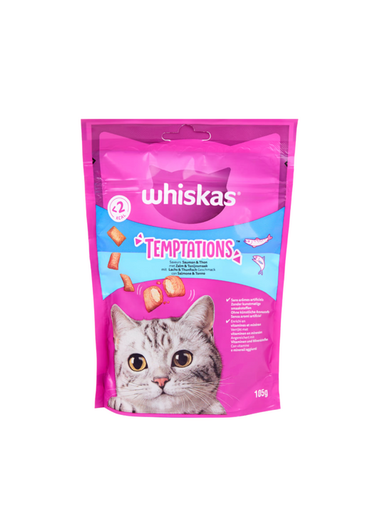 Whiskas Temptations Katzensnacks Lachs und Meeresfrüchte 105 g